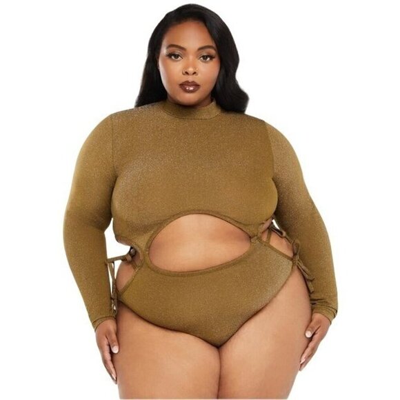 Savage X Fenty Bodysuit S Military Olive Green Sleep & Shine Teddy Size 2X - Picture 3 of 11